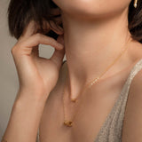 Tiny Karma Wheel Necklace Gold