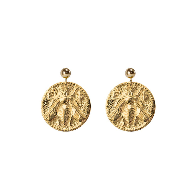 Queen Bee Earrings gold plated