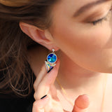 Cosmic Drop Earrings Swarovski crytals Silver