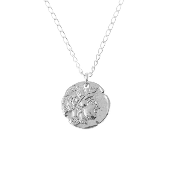Athena Coin Necklace Silver