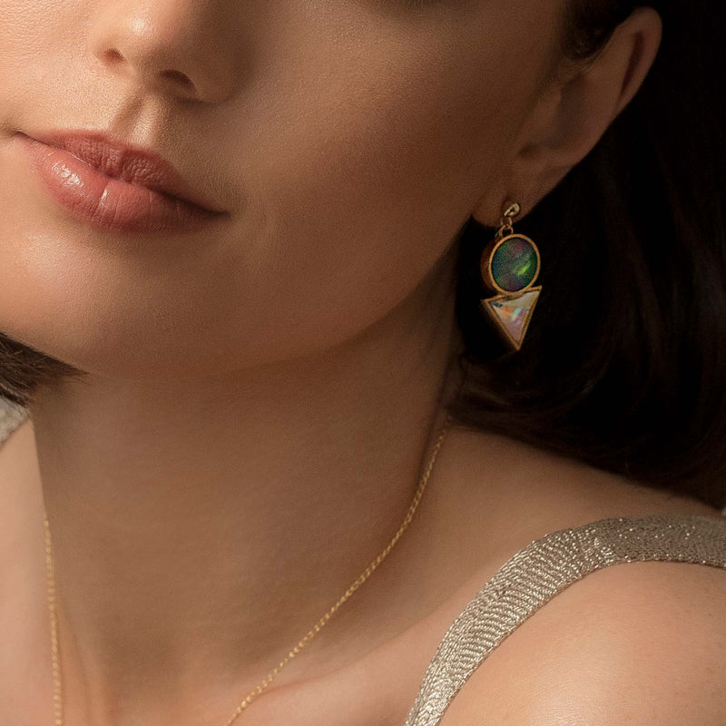 Cosmic Drop Swarovski Crystal Earrings Gold Plated