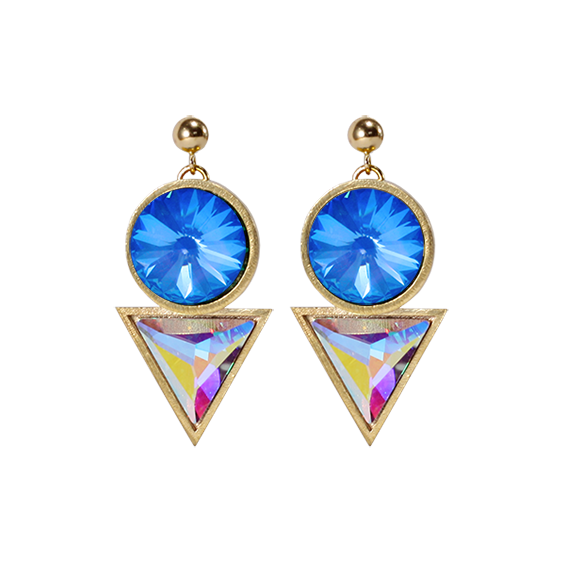 Cosmic Drop Swarovski Crystal Earrings Gold Plated