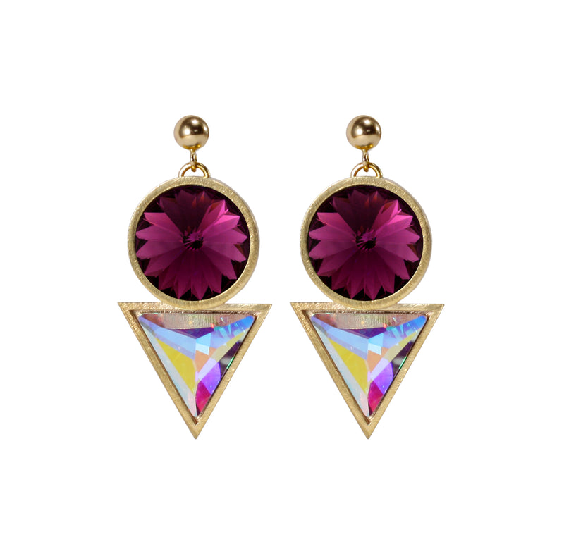 Cosmic Drop Swarovski Crystal Earrings Gold Plated