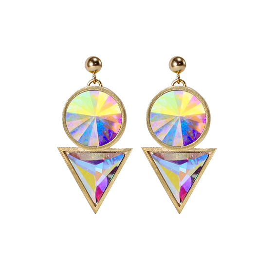 Cosmic Drop Swarovski Crystal Earrings Gold Plated