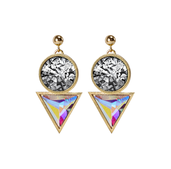 Cosmic Drop Swarovski Crystal Earrings Gold Plated