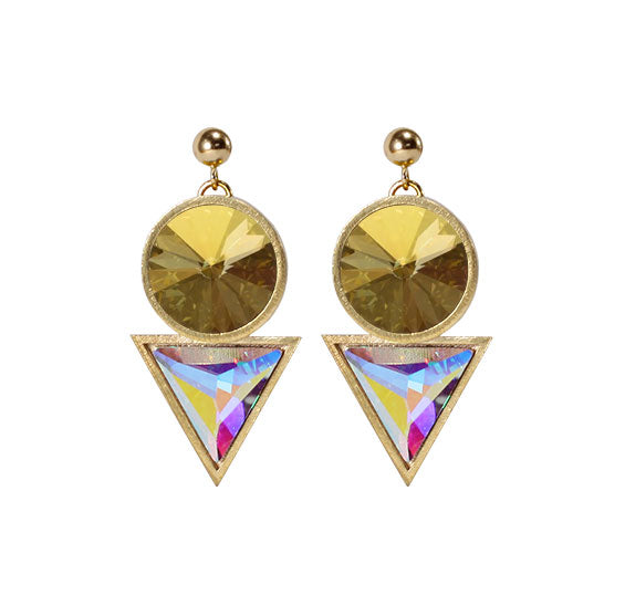 Cosmic Drop Swarovski Crystal Earrings Gold Plated