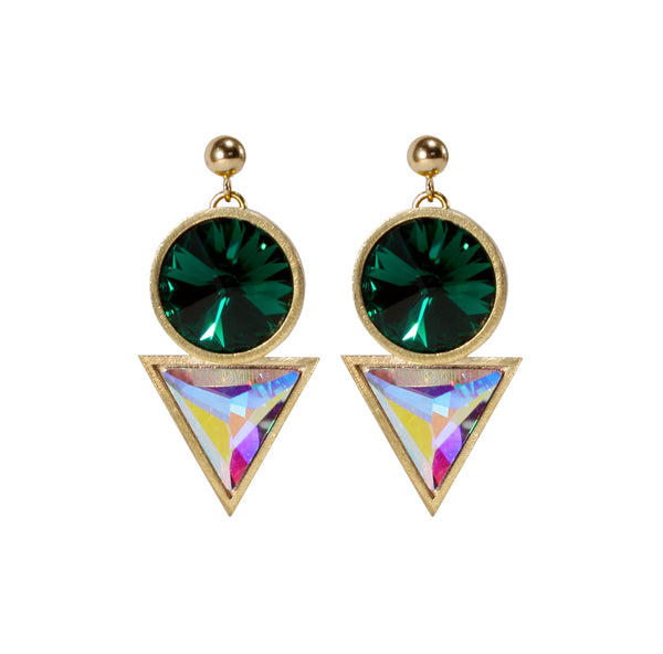 Cosmic Drop Swarovski Crystal Earrings Gold Plated