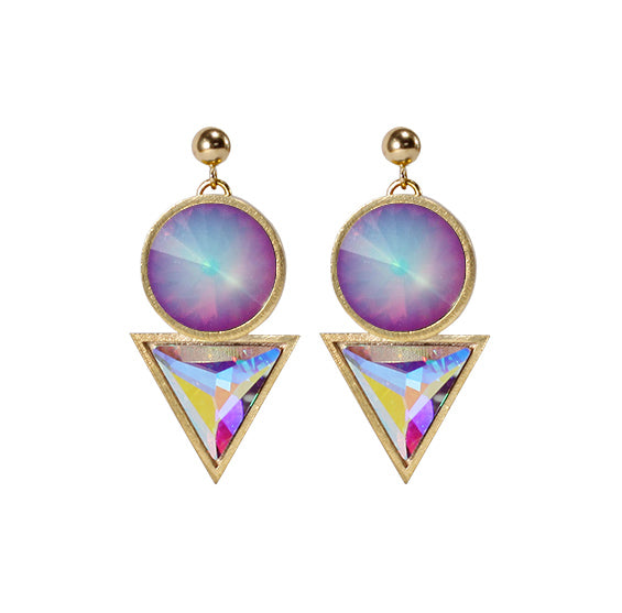 Cosmic Drop Swarovski Crystal Earrings Gold Plated