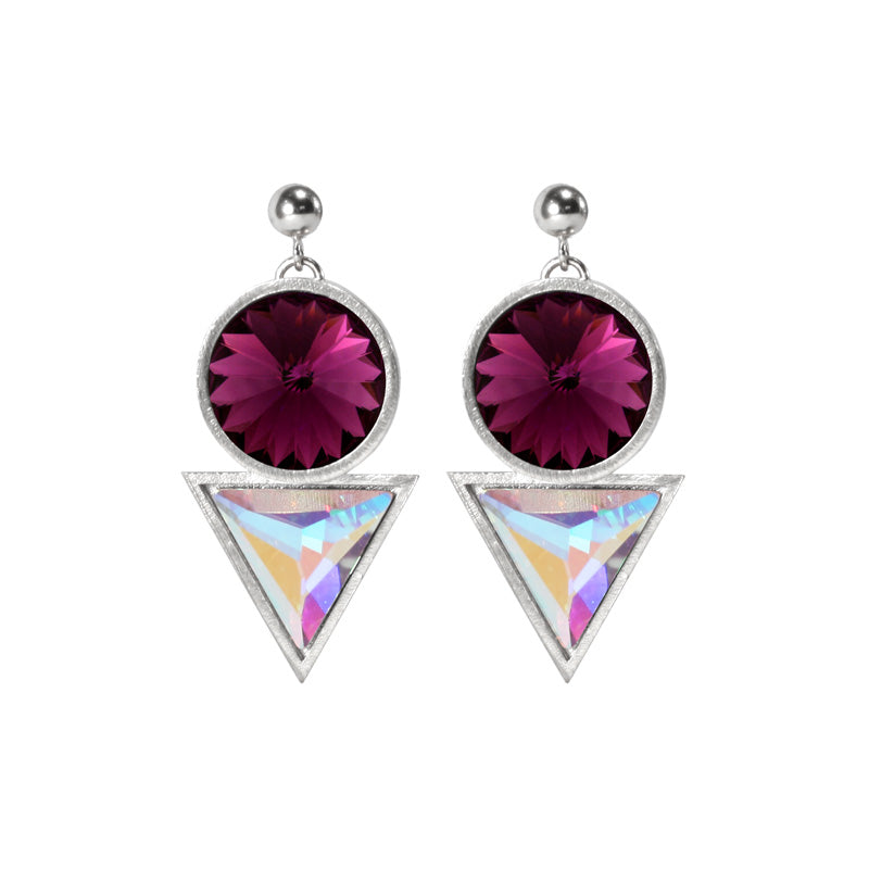 Cosmic Drop Earrings Swarovski crytals Silver