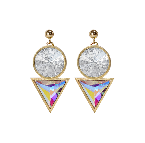 Cosmic Drop Swarovski Crystal Earrings Gold Plated