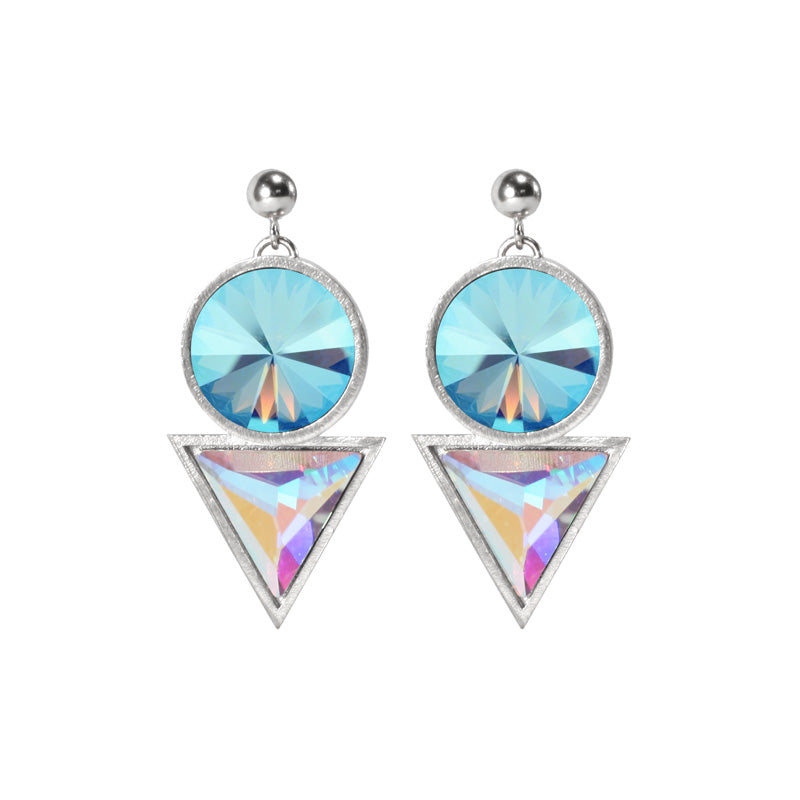 Cosmic Drop Earrings Swarovski crytals Silver