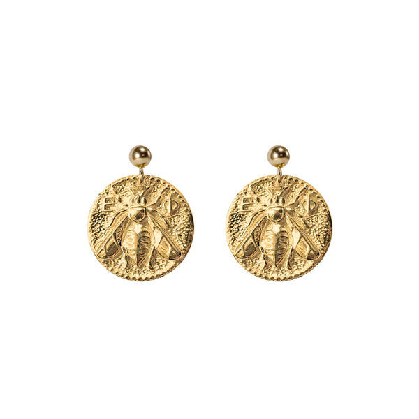 Queen Bee Earrings gold plated